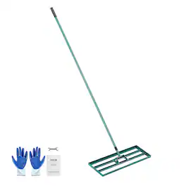VEVOR - Lawn Leveling Rake, 30"x10" Level Lawn Tool, Heavy-duty Lawn Leveler with 78" Steel Extended Handle, Yard Leveling Rake - Green