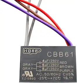 HQRP - Ceiling Fan Capacitor CBB61 4/5/5 uF 5-Wire 250 V AC UL Listed for Harbor Breeze