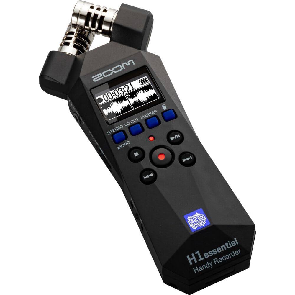 ZOOM  
H1 essential  
Handy Recorder  

STEREO LO CUT MARKER  
MONO  

32 bit Float  

00:03:21