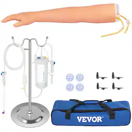 VEVOR - 12 PCS Phlebotomy Practice Kit, IV Venipuncture Intravenous Training, High Simulation IV Practice Arm Kit - Multicolor