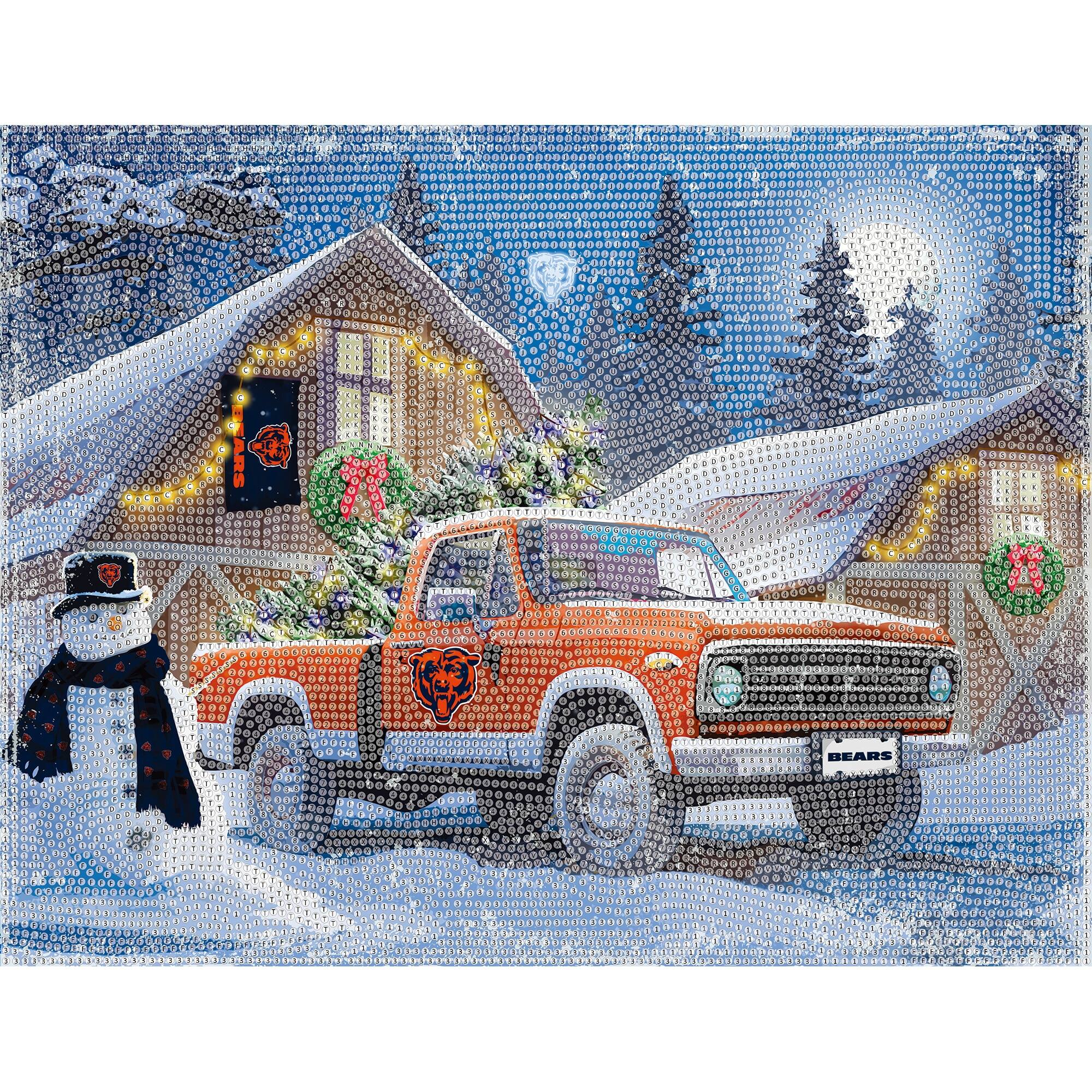 Alt View 3. Sporticulture - Chicago Bears Winter Truck Diamond Art Holiday Craft Kit - Multicolor.