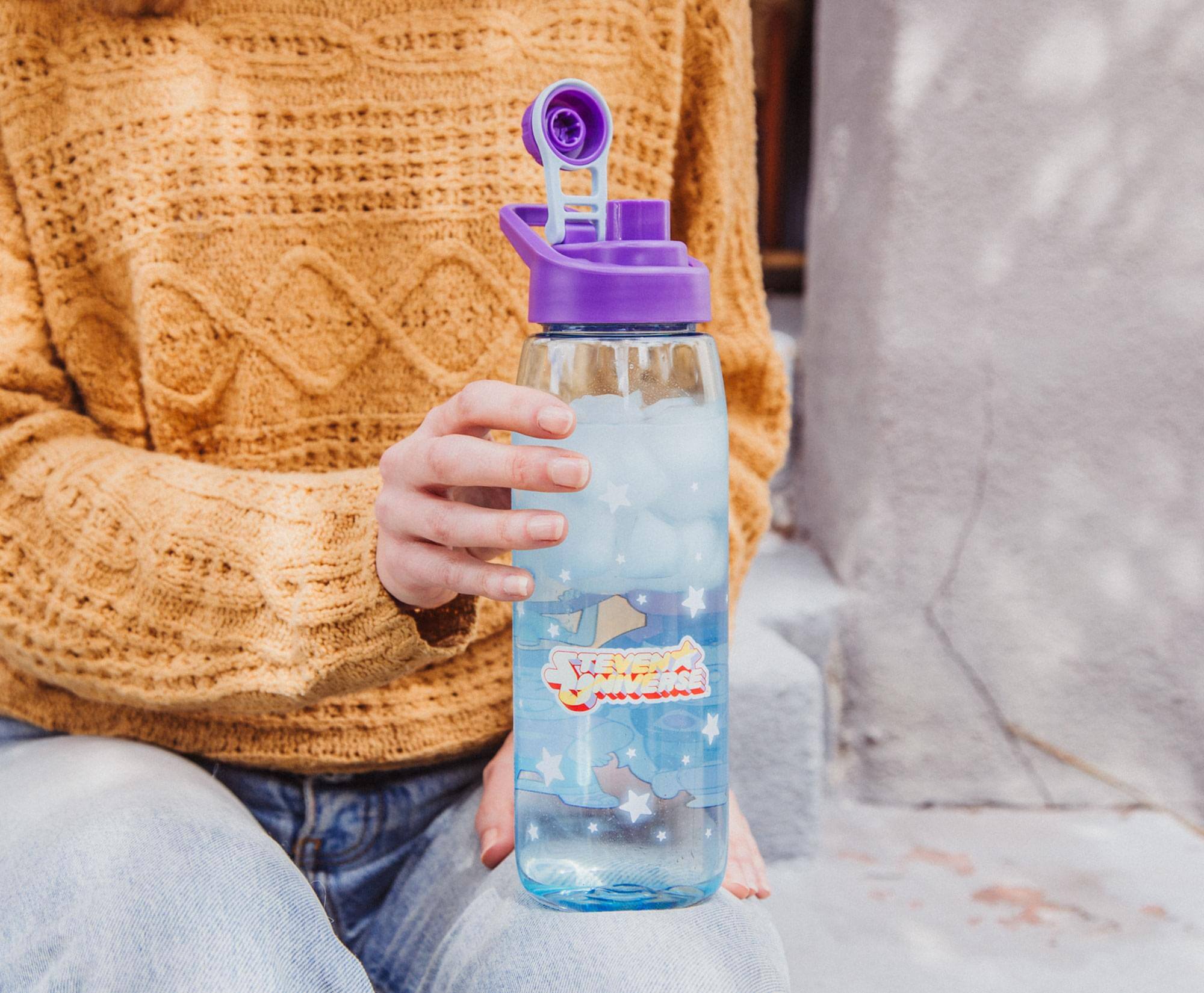 Alt View 4. Silver Buffalo - Steven Universe Characters Water Bottle With Screw-Top Lid | Holds 28 Ounces - Blue.