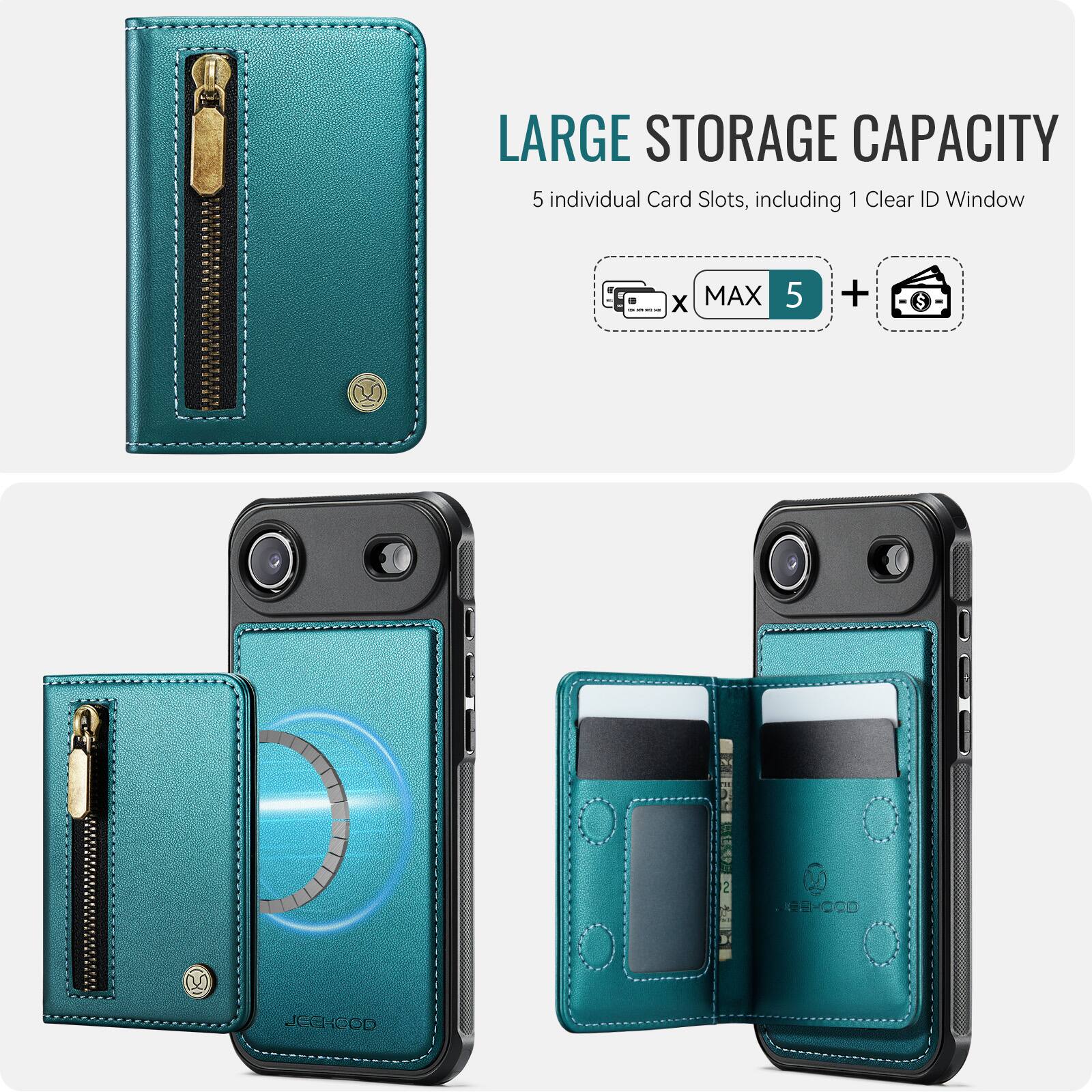 LARGE STORAGE CAPACITY  
5 individual Card Slots, including 1 Clear ID Window  
MAX 5 +