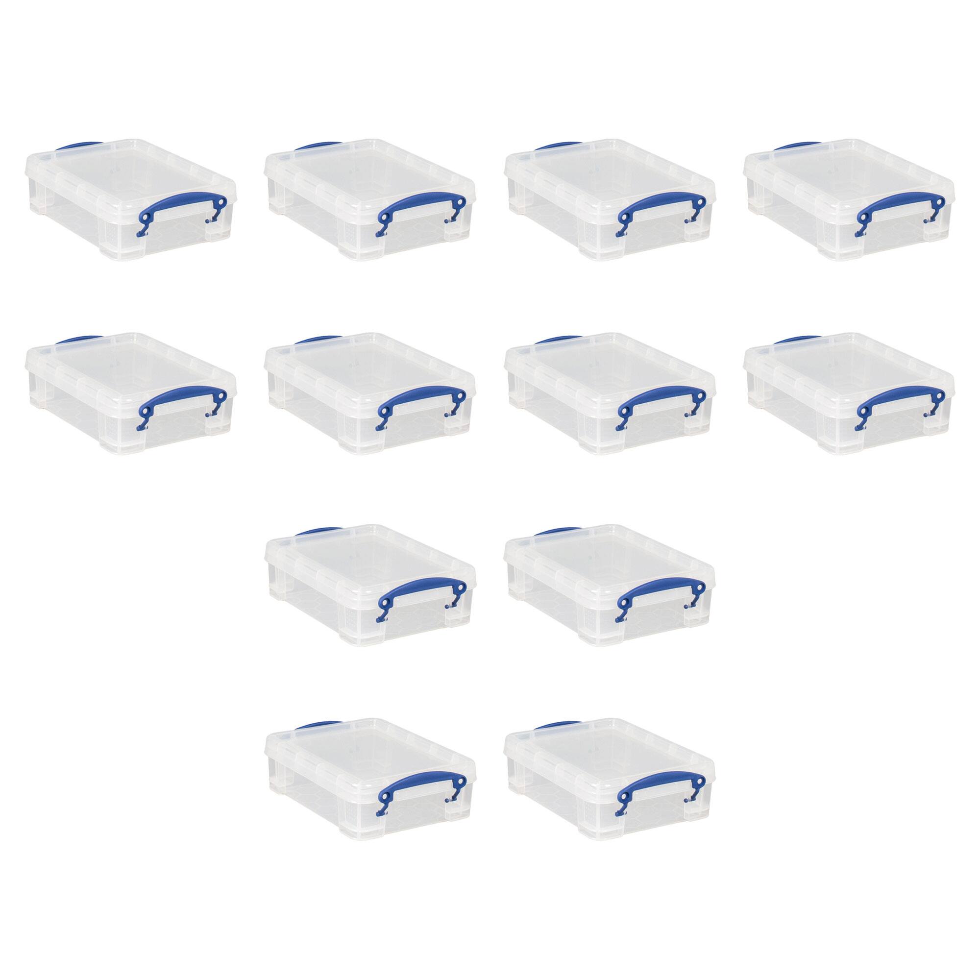 Front. Really Useful Box - Really Useful Box 1.75L Storage Bin w/Snap Lid & Clip Lock Handle, 12 Pck, Clear - Clear.