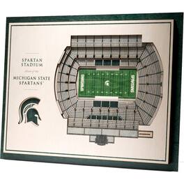 YouTheFan - Michigan State Spartans 17'' x 13'' 5-Layer StadiumViews 3D Wall Art - Brown