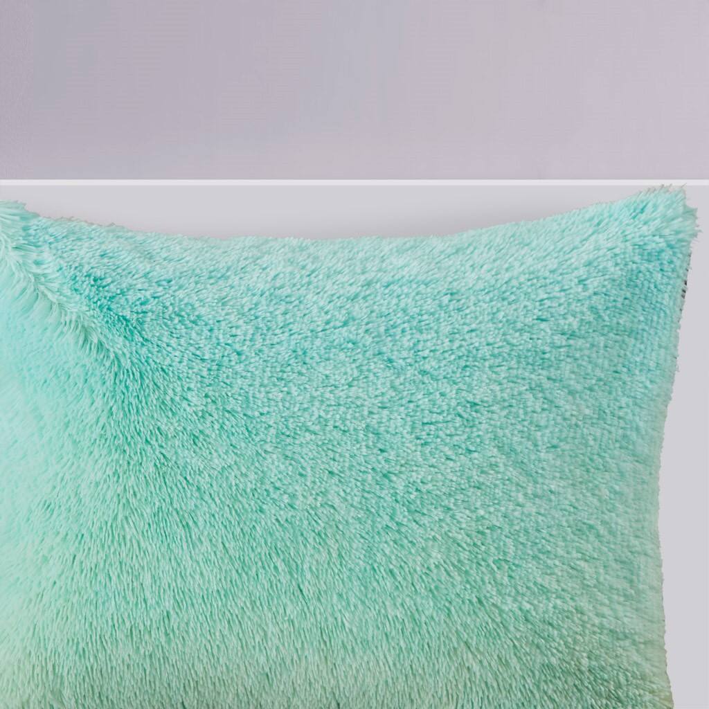 Alt View 2. Gracie Mills - Gracie Mills Herman Ombre Shaggy Faux Fur Comforter Set - Aqua Multi.
