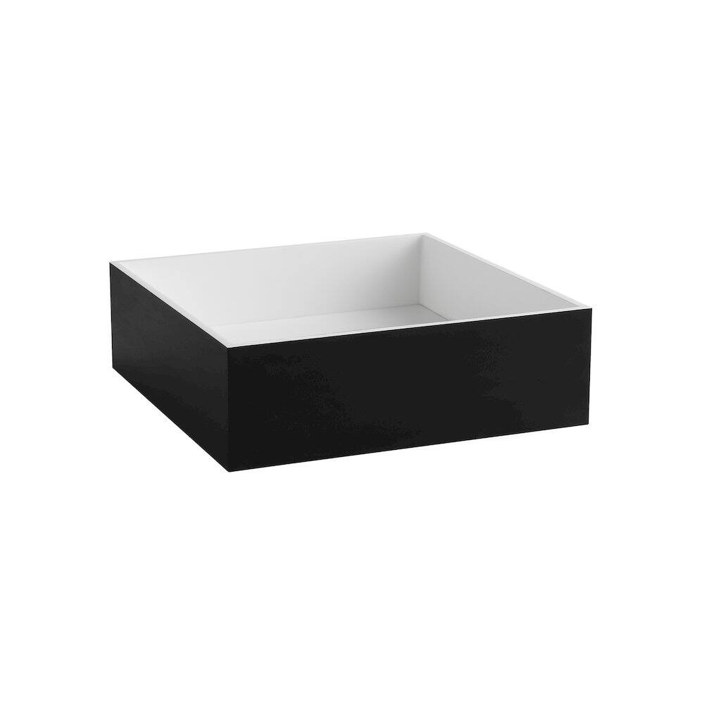 Alt View 1. Alfi - Black Matte 14" Square Solid Surface Resin Sink - Black.