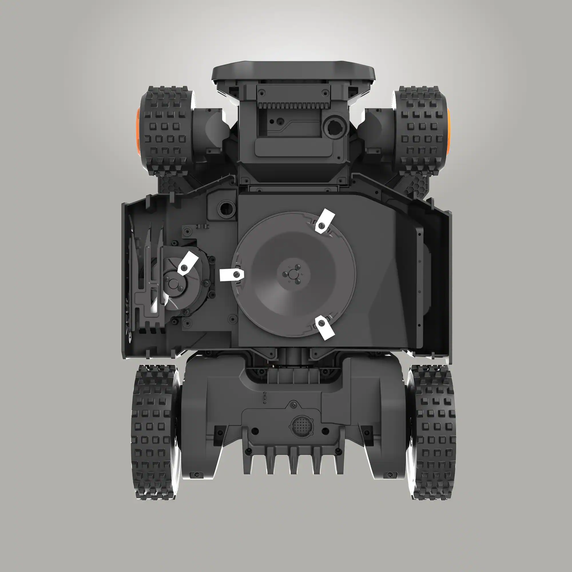 Left. WORX - Landroid Vision 4WD 1.5 Acre Robotic Lawn Mower, AI Obstacle Avoidance, Cloud Navigation, Auto Mapping App Control WR346 - Black.