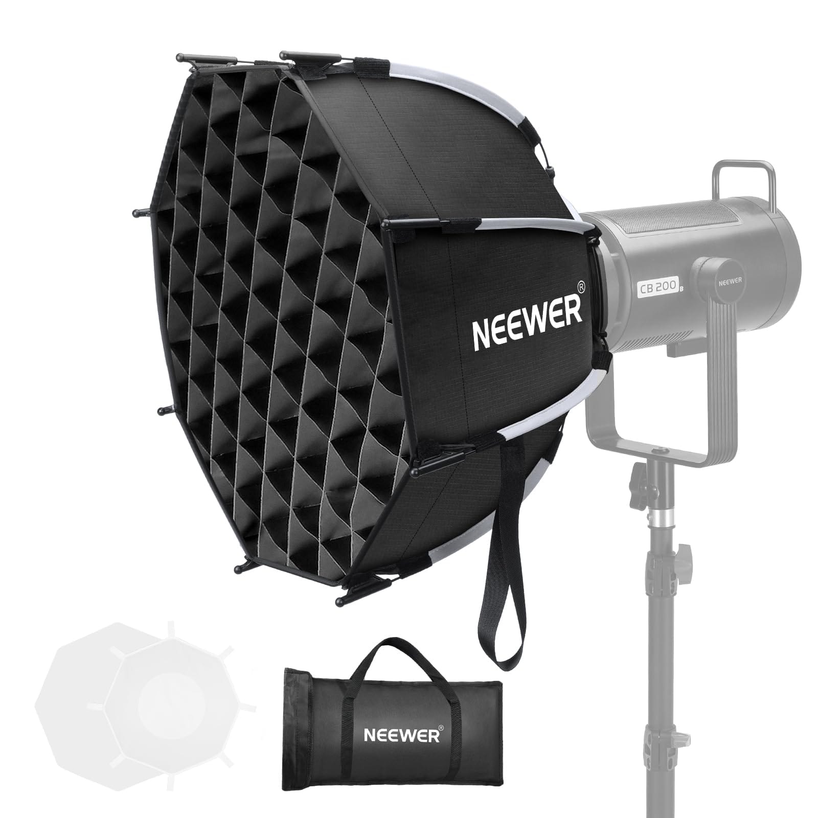Neewer - 17.7" Octagonal Softbox Kit, Parabolic, for Aputure/Godox, NS45P