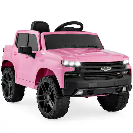 Front. Best Choice Products - Best Choice Products 12V 2.5 MPH Licensed Chevrolet Silverado Ride On Truck Car Toy w/ Parent Remote Control - Pink - Pink.