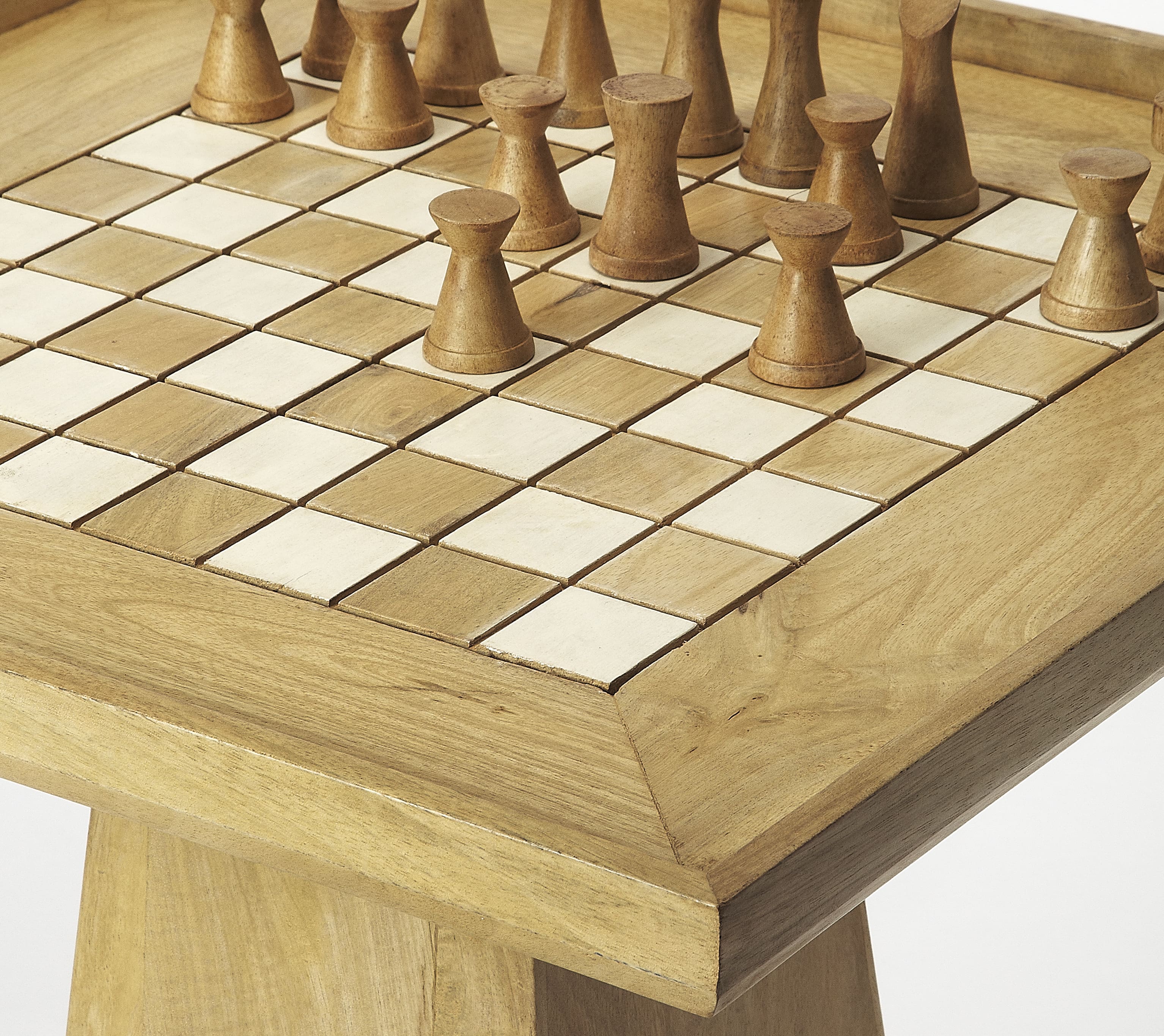 Butler Specialty Levon 21.5 in. W Square Wood Pedestal Game Table Light ...