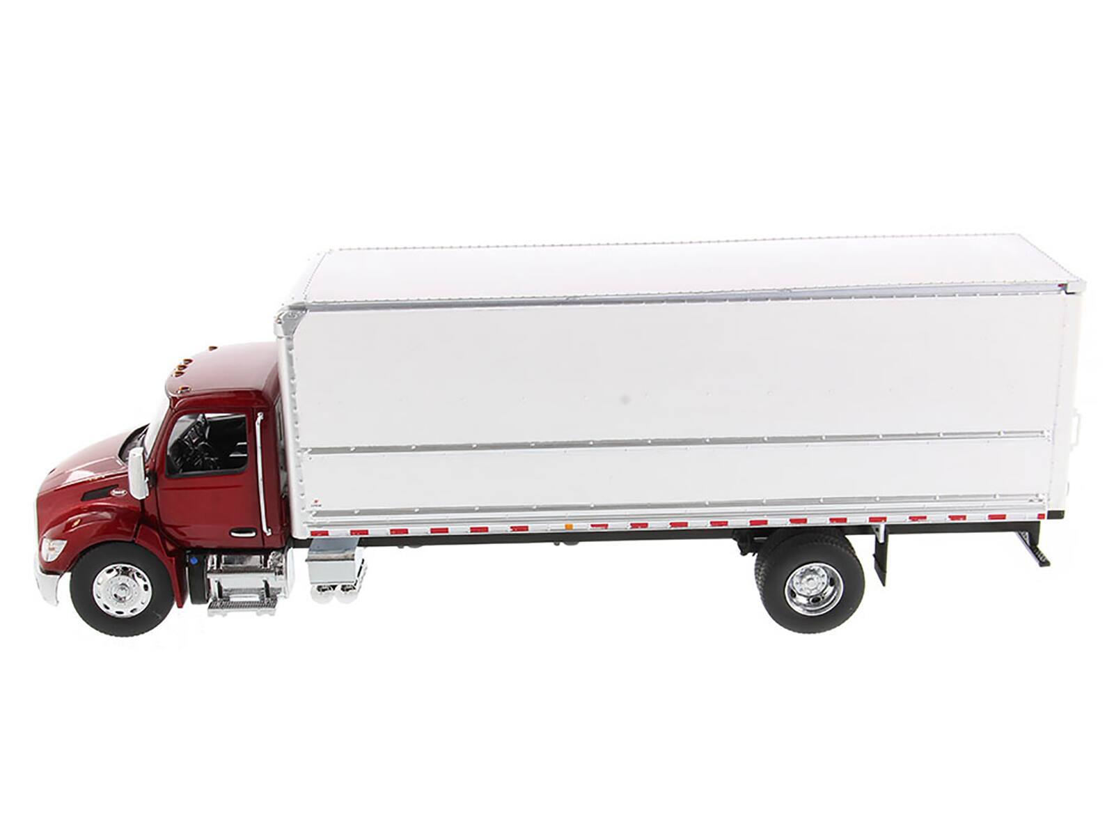 Angle. Diecast Masters - Peterbilt 536 Truck with Supreme Signature Van Body Red Metallic "Transport Series" 1/32 Diecast - Red Metallic.