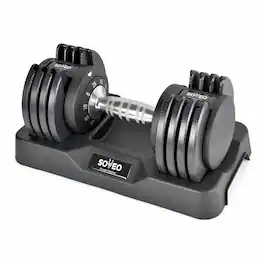 Loheer - Adjustable Dumbbells Set, 25 lb Fast Dial Home Gym Weights with Locking System and Storage Tray - Black