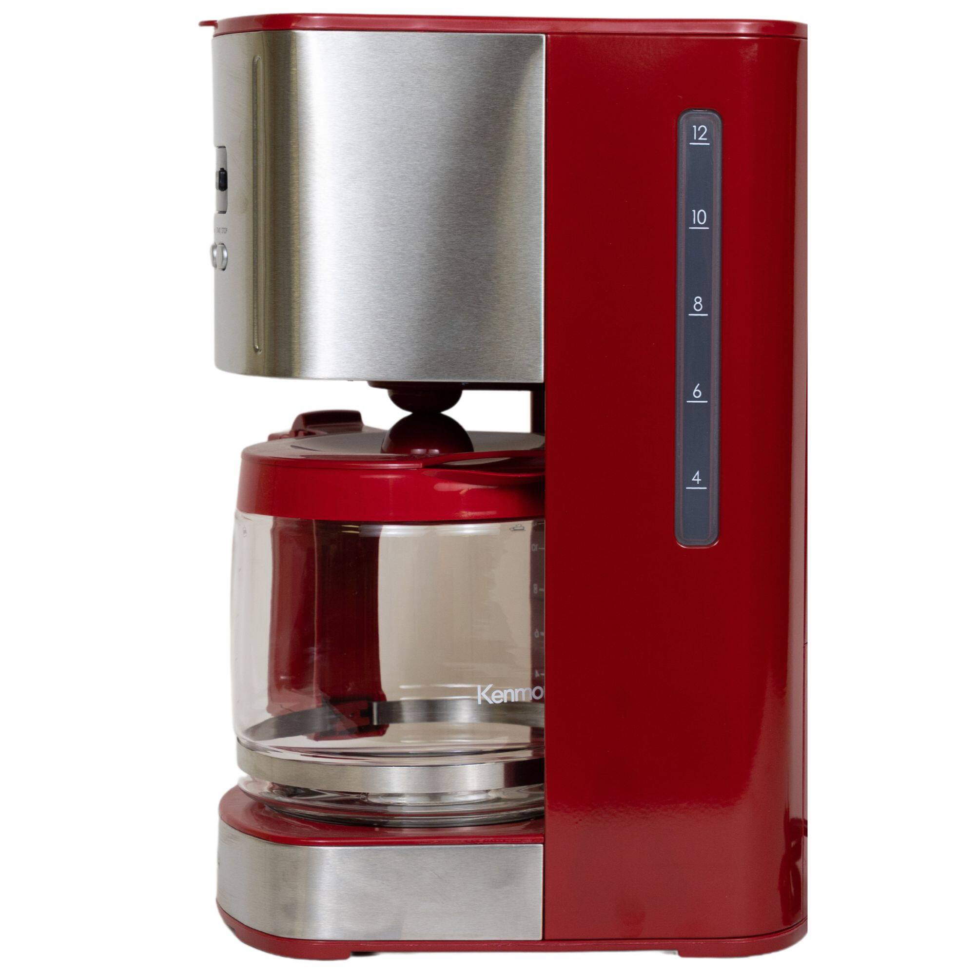 Left. Kenmore - Aroma Control 12-Cup Programmable Coffee Maker, Red and Stainless Steel, Reusable Filter - Red.