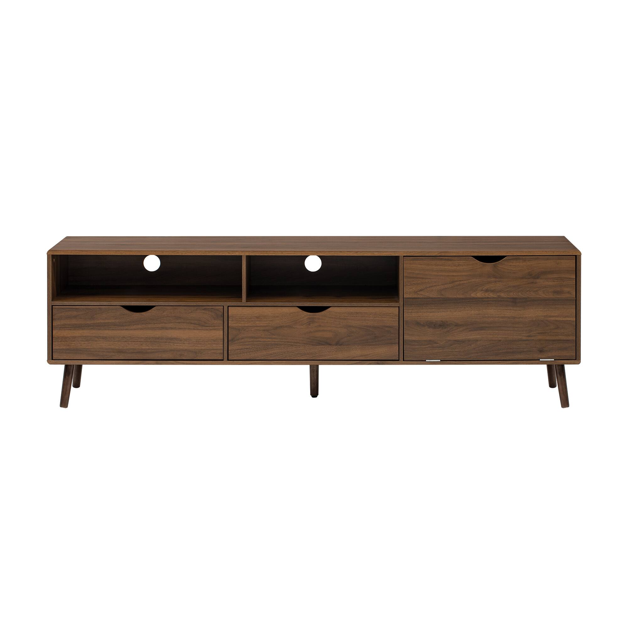Angle. Spaco - Spaco Mid Century TV Stand for TVs 80", Media Console with 2 Drawers and Drop Down Door,for Living Room and Home Theater - Natural.