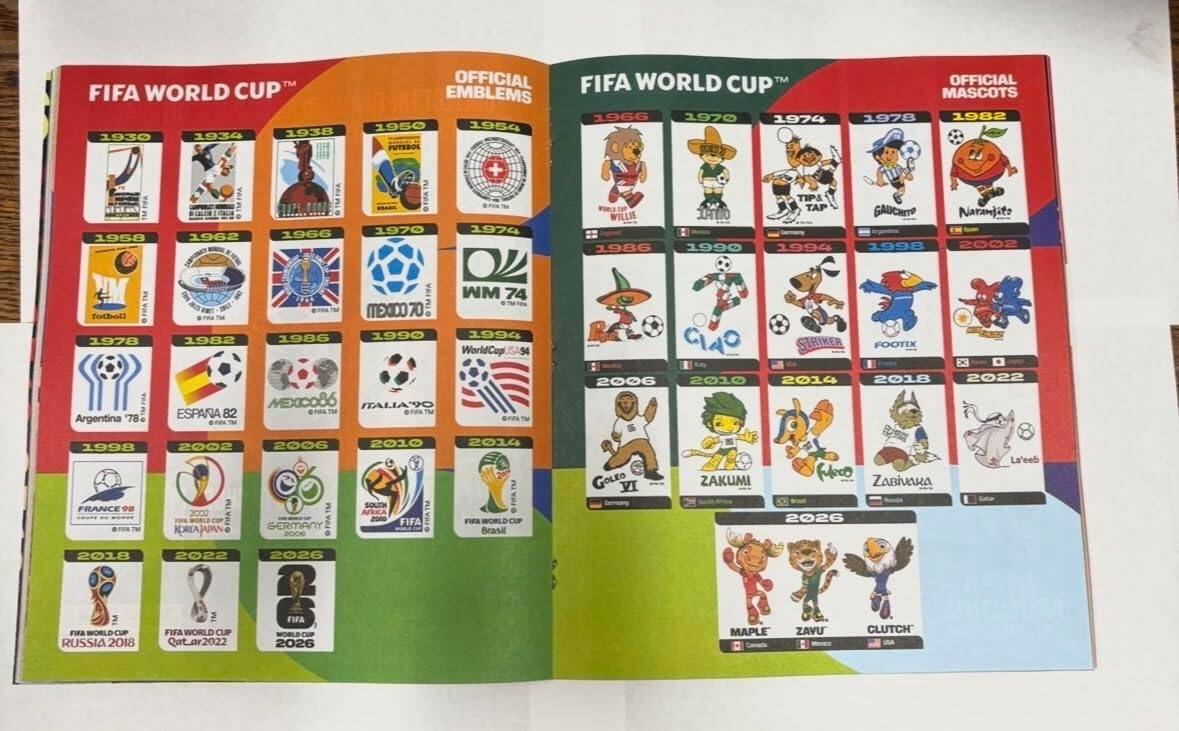 FIFA WORLD CUP™

OFFICIAL EMBLEMS
1930
1934
1938
1950
1954
1958
1962
1966
1970
1974
1978
1982
1986
1990
1994
1998
2002
2006
2010
2014
2018
2022
2026

FIFA WORLD CUP™

OFFICIAL MASCOTS
1966
1970
1974
1978
1982
1986
1990
1994
1998
2002
2006
2010
2014
2018
2022
2026

Argentina '78
ESPAÑA '82
MEXICO '86
ITALIA '90
FRANCE '98
SOUTH