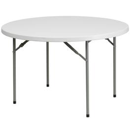 Alamont Home - Kathryn 4-Foot Round Plastic Folding Table - Banquet / Event Folding Table - Granite White