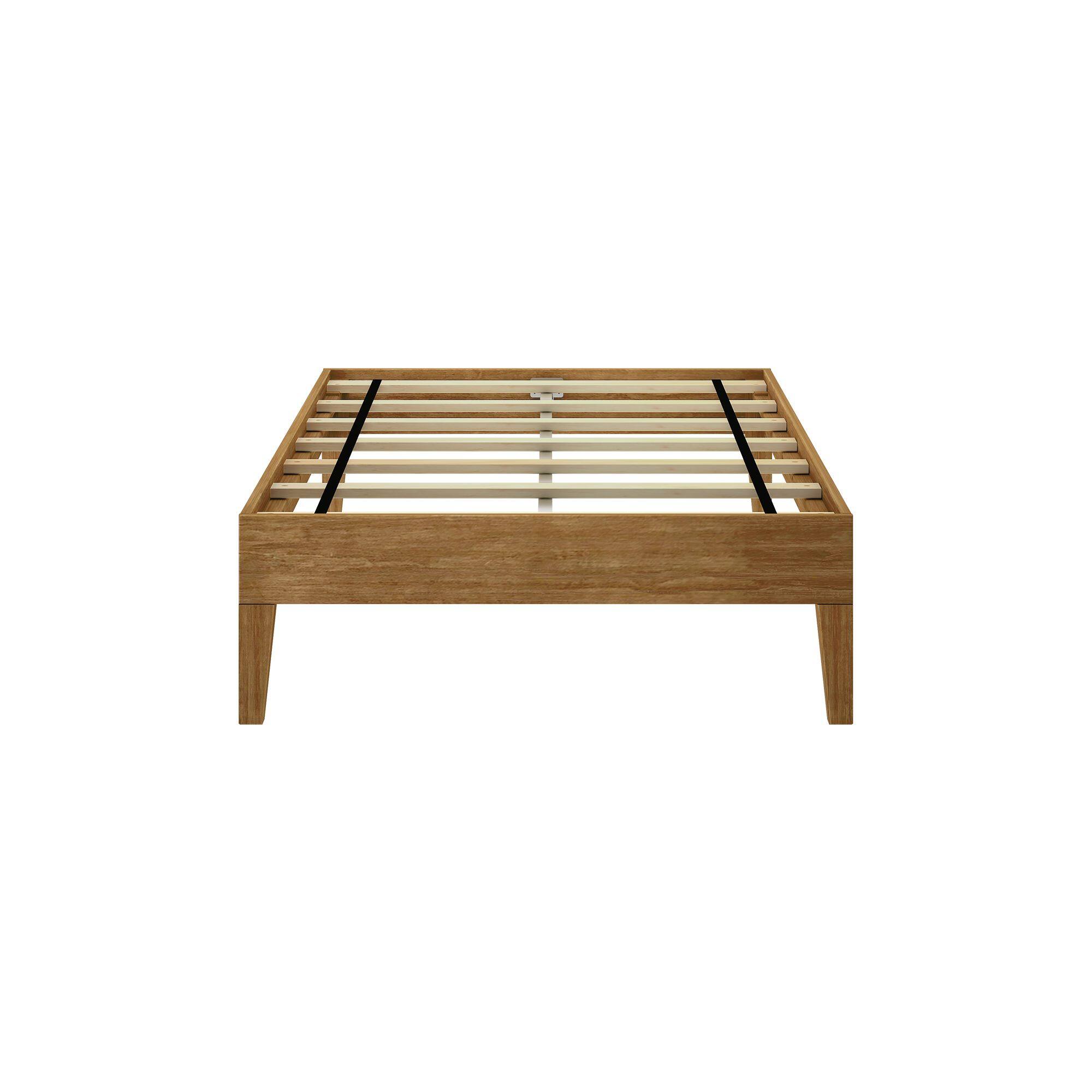 Alt View 5. Plank+Beam - Twin-Size Platform Bed, Matte Pecan - Pecan Dip.