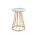 Front. Walker Edison - Modern Round Cage-Leg Side Table - Faux White Marble.