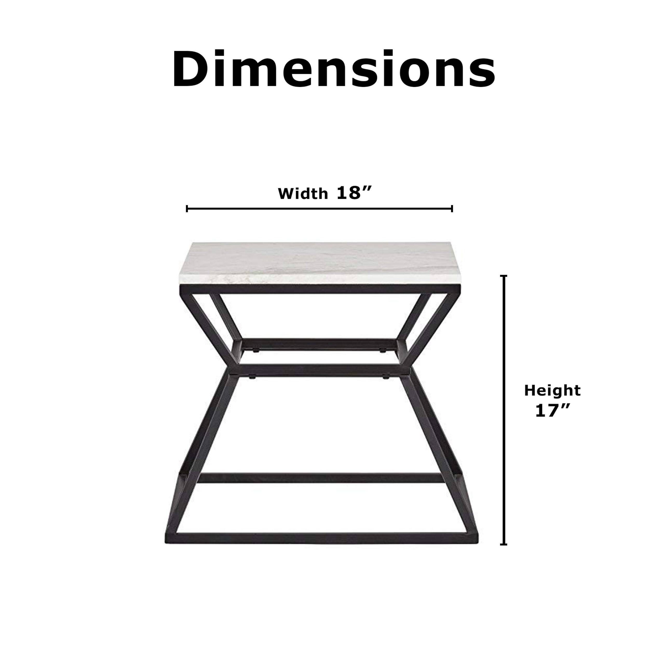 Angle. Adore Decor - Audrey Marble Side Table - Black.
