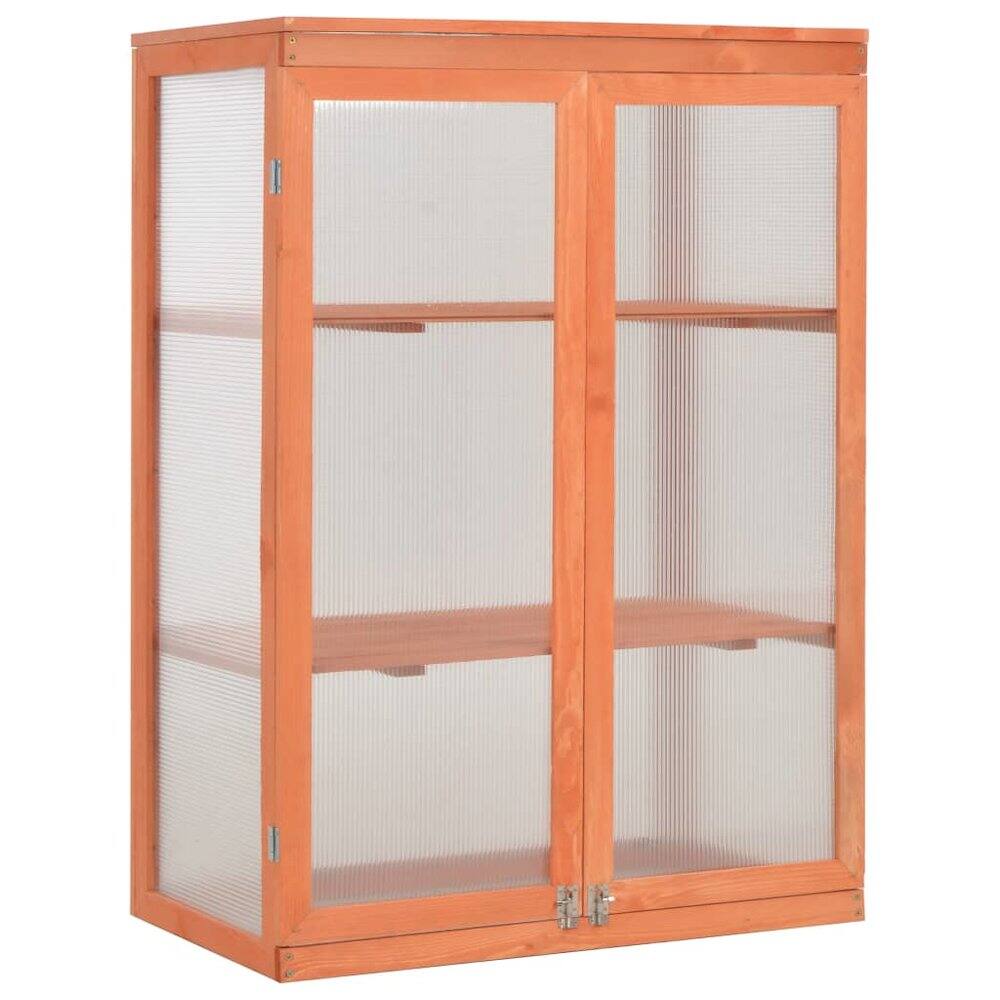Angle. vidaXL - vidaXL Greenhouse Wooden Wood and Polycarbonate board - Brown.