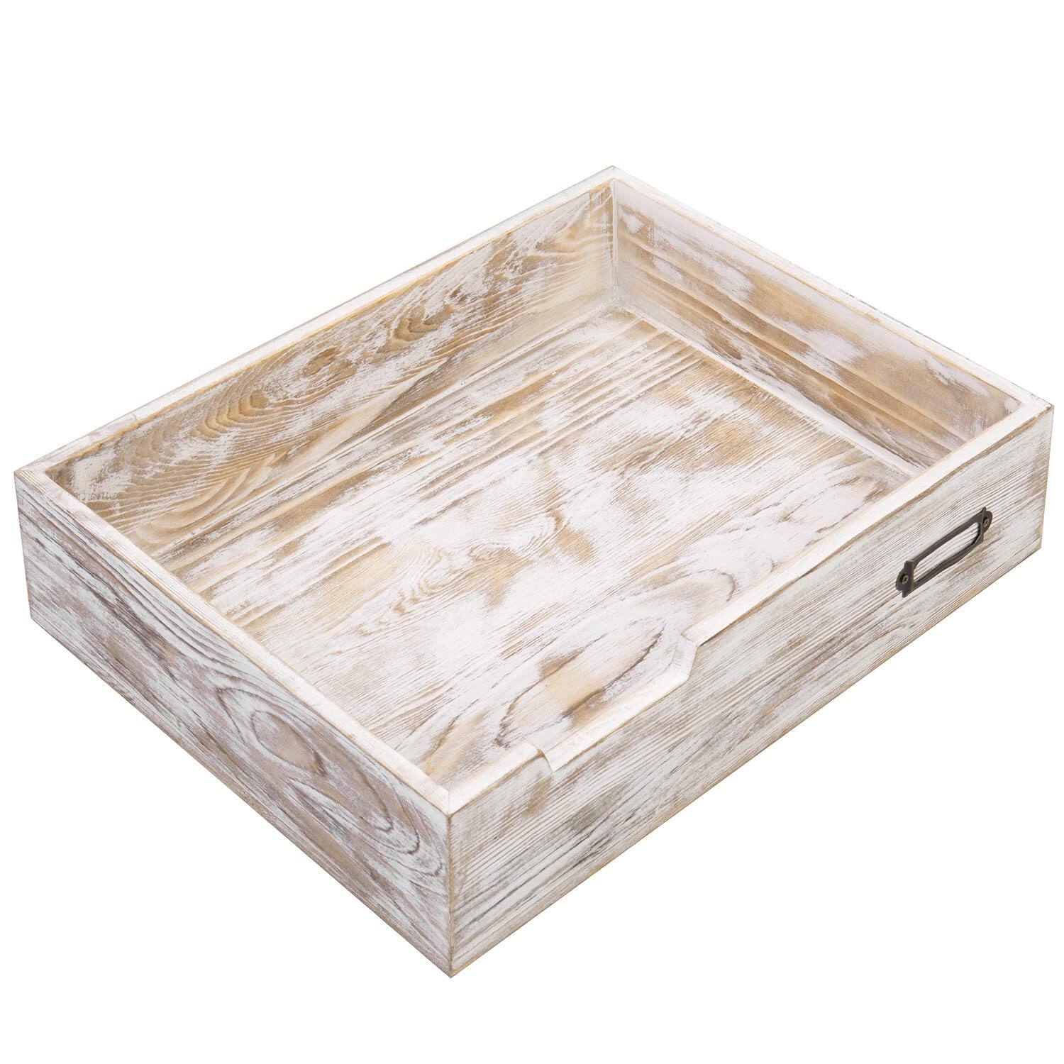 Alt View 3. Paradigms Interiors - Rustic Desktop Letter Tray - Shabby Whitewashed Wood Inbox Holder Desk Paper File Folder Organizer Box With... - Vintage.