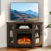 Front. Ihomeadore - 45" Farmhouse Corner Electric Fireplace TV Stand Media Console Table for TVs up to 55" With 18" Fireplace - Brown.