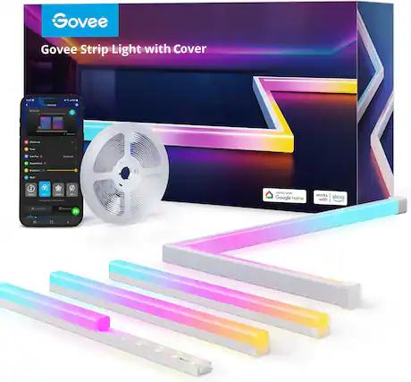 Govee Strip Light with Cover
- Works with Google Home
- Works with Alexa