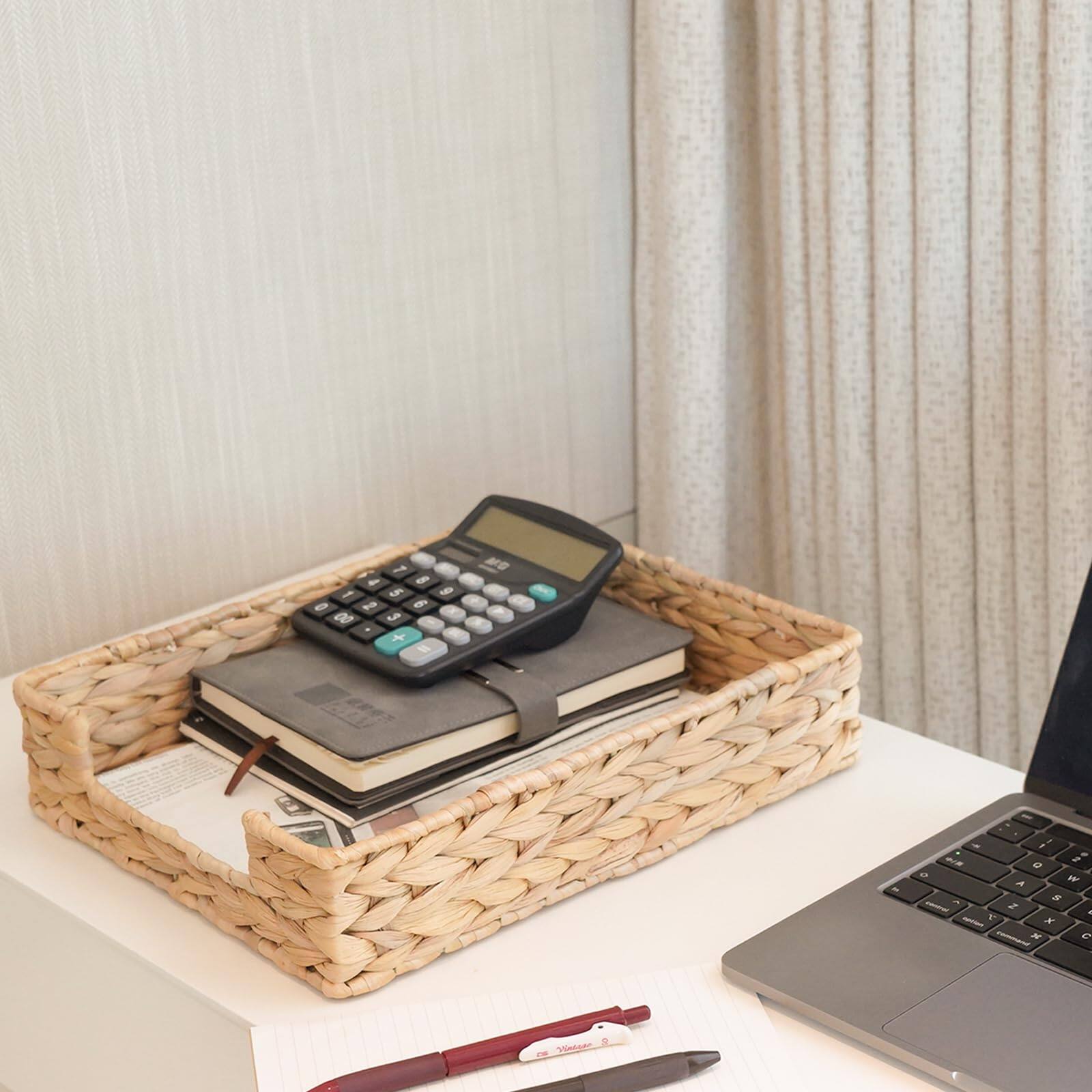 Alt View 3. Dapper Styles - Water Hyacinth Letter Tray For A4 File Desk Mail Letter-size Paper Basket Woven Organizer Magazine Files St... - 1 Pack.