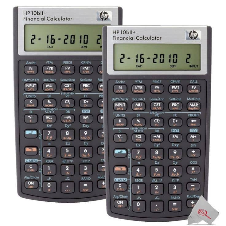 Two HP 10bII+ Financial Calculator - Black