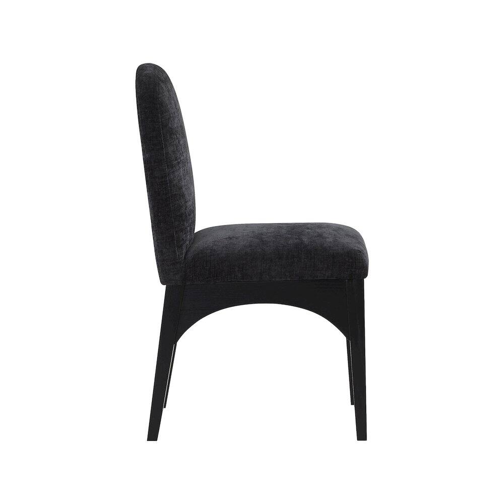 Alt View 3. Meridian Furniture - Waldorf Black Chenille Fabric Dining Chair - Black.