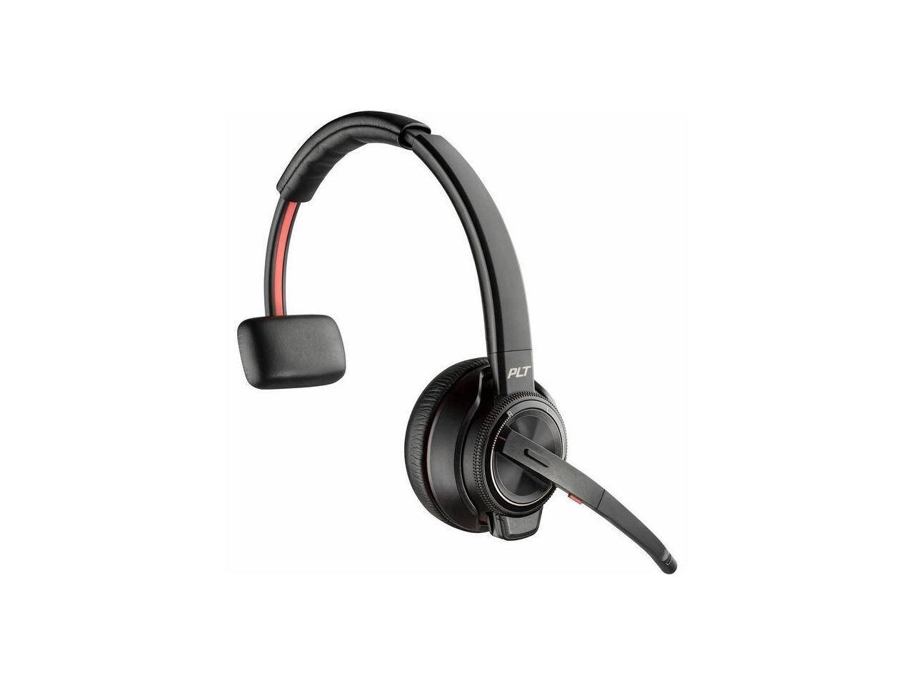 Front. Poly - Poly Savi 8200 Office 8210 Mono Wireless Headset - Bluetooth/DECT 6.0 - Noise Cancelling Mic - Black.