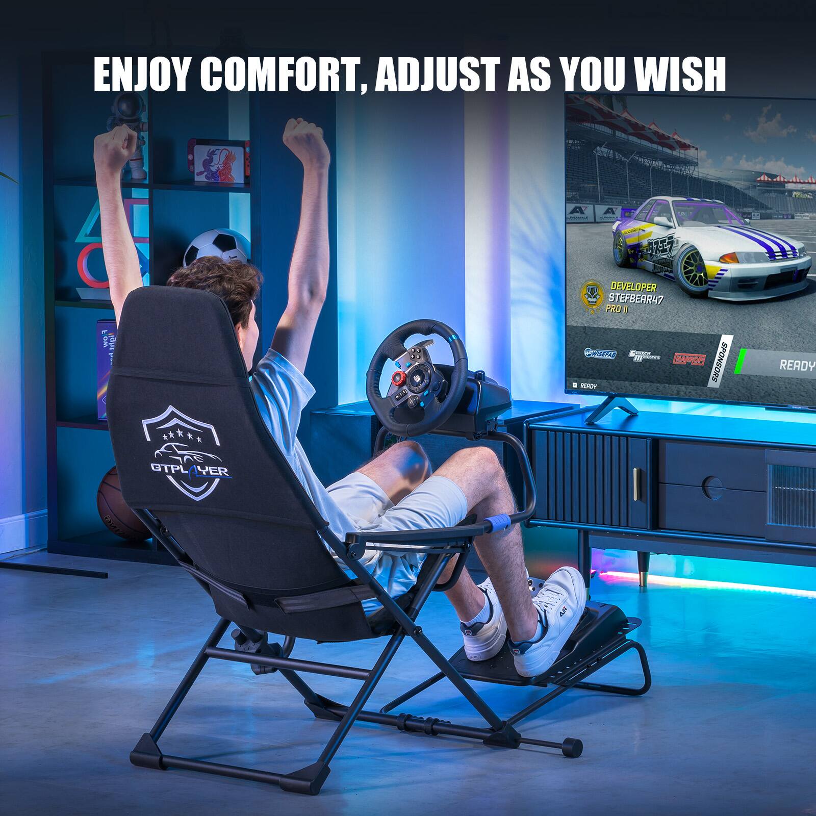 The text on the image reads: "Enjoy comfort, adjust as you wish."