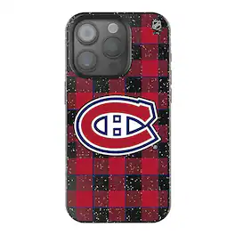 Keyscaper - NHL - Montreal Canadiens Plaid Bling iPhone Case - 14 - Black