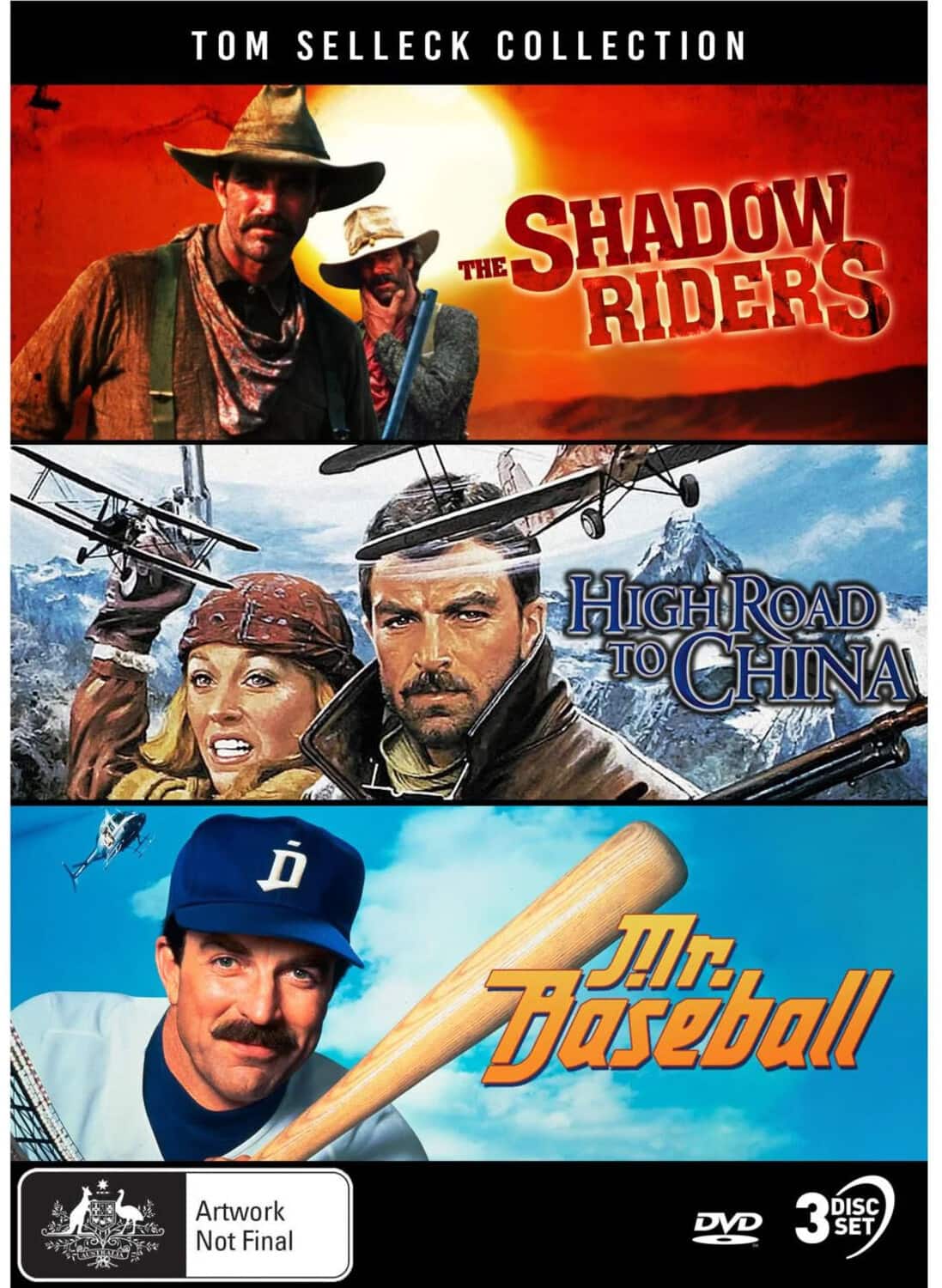 Tom Selleck Collection: The Shadow Riders / High Road to China / Mr. Baseball   - DVD