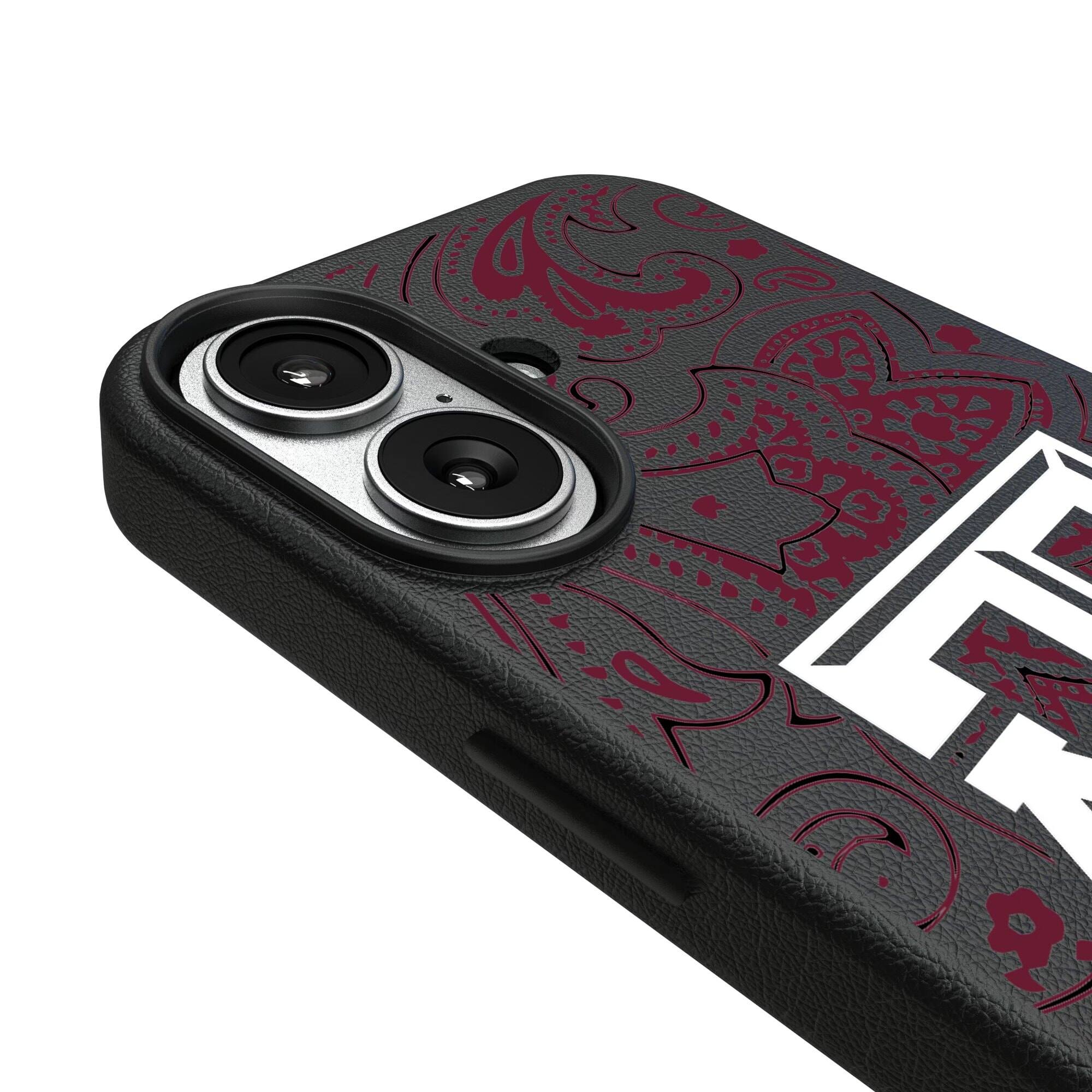 Alt View 2. Keyscaper - Texas A&M Aggies Paisley iPhone Magnetic Bump Case - 15 Plus - Black.