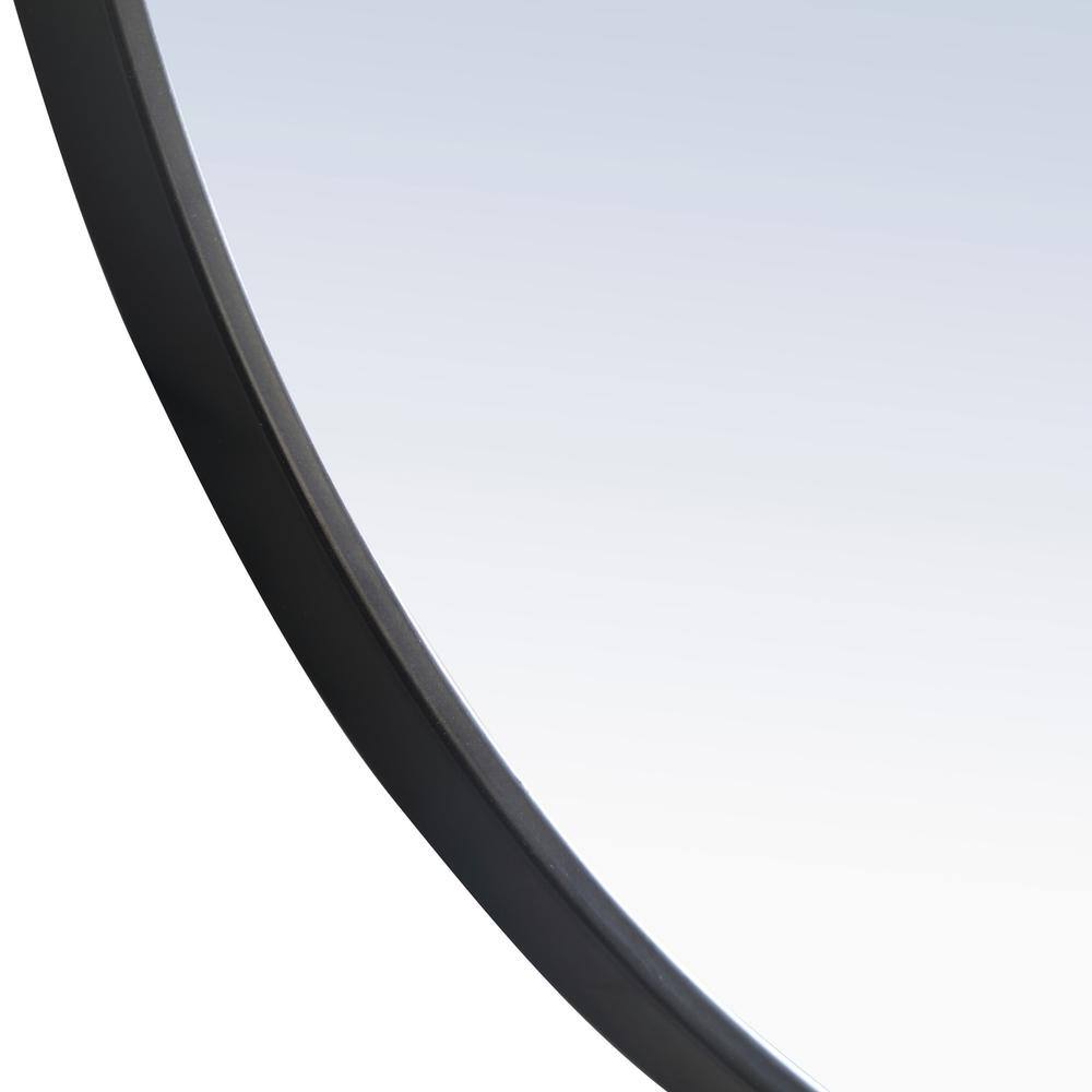 Alt View 8. Elegant Decor - Metal frame Round Mirror with decorative hook 42 inch Black finish - Black.