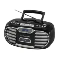 Studebaker - SB2150 Retro Bluetooth Boombox with CD/Cassette Player-Recorder and AM-FM Radio - Black - Front_Zoom