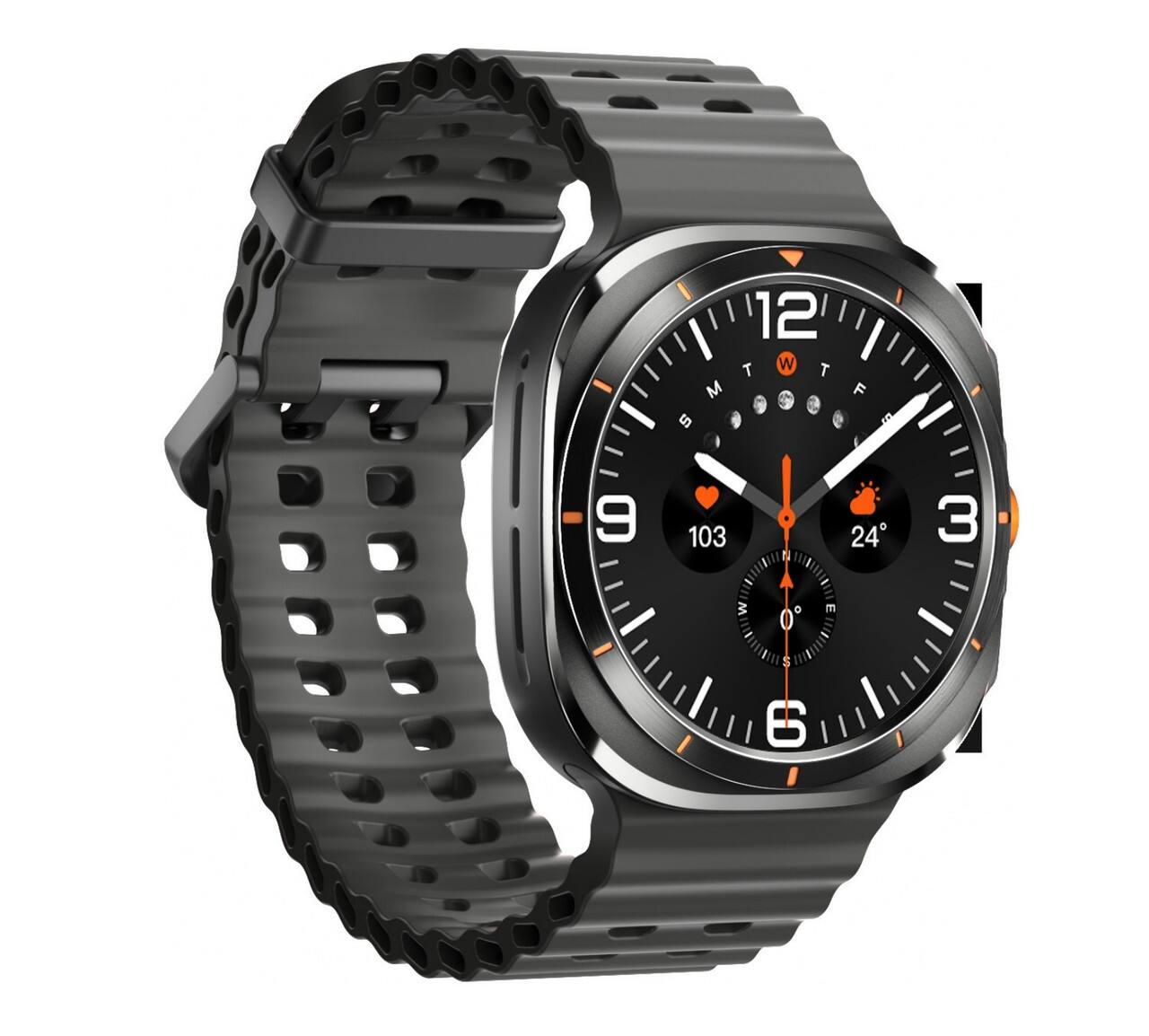 Back. RISOKEYS - Smart Watch with Bluetooth Call, Map Navigation & Sports Modes – Waterproof Fitness Tracker for Outdoor Enthusiasts - Orange.