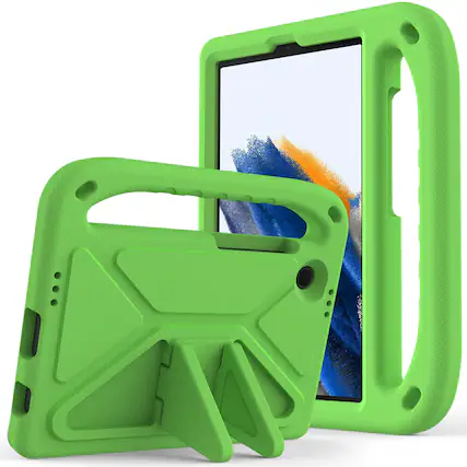 Front. Dteck - For Samsung Galaxy Tab A11 2025/A9 2023 8.7-inch Rugged Case Kids Friendly EVA Handle Grip Kickstand Shockproof Cover - Green.