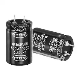 Unique Bargains - 100V 2200uF Snap-in Electrolytic Capacitor, 2pcs, 40x25mm, for Audio/Filter/Appliances - Black