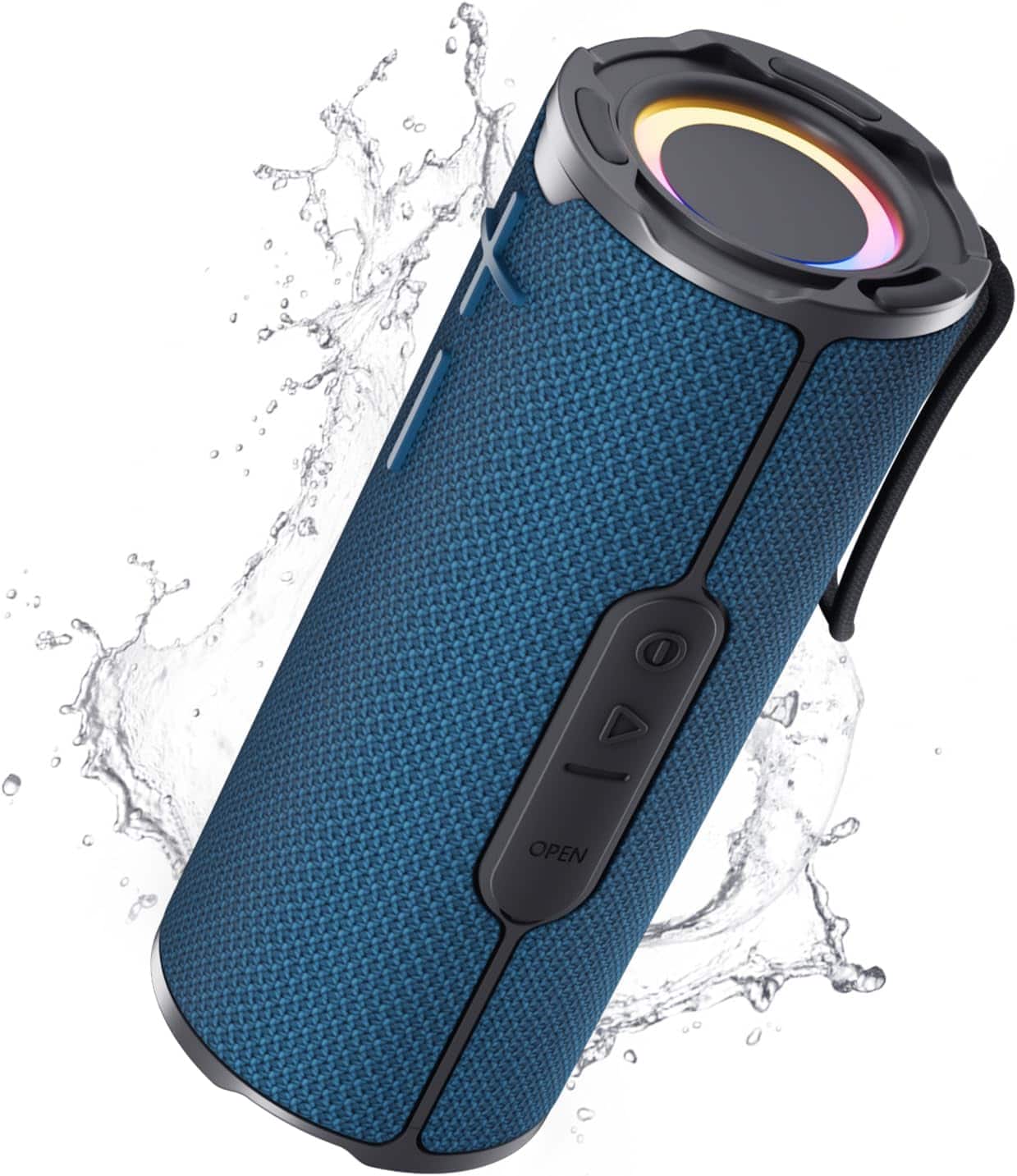 Stamp n Camp - COOPERS Portable Bluetooth Speaker Wireless Bluetooth Speaker IPX5 Waterproof Speakers with RGB Lights Loud Stereo - Blue