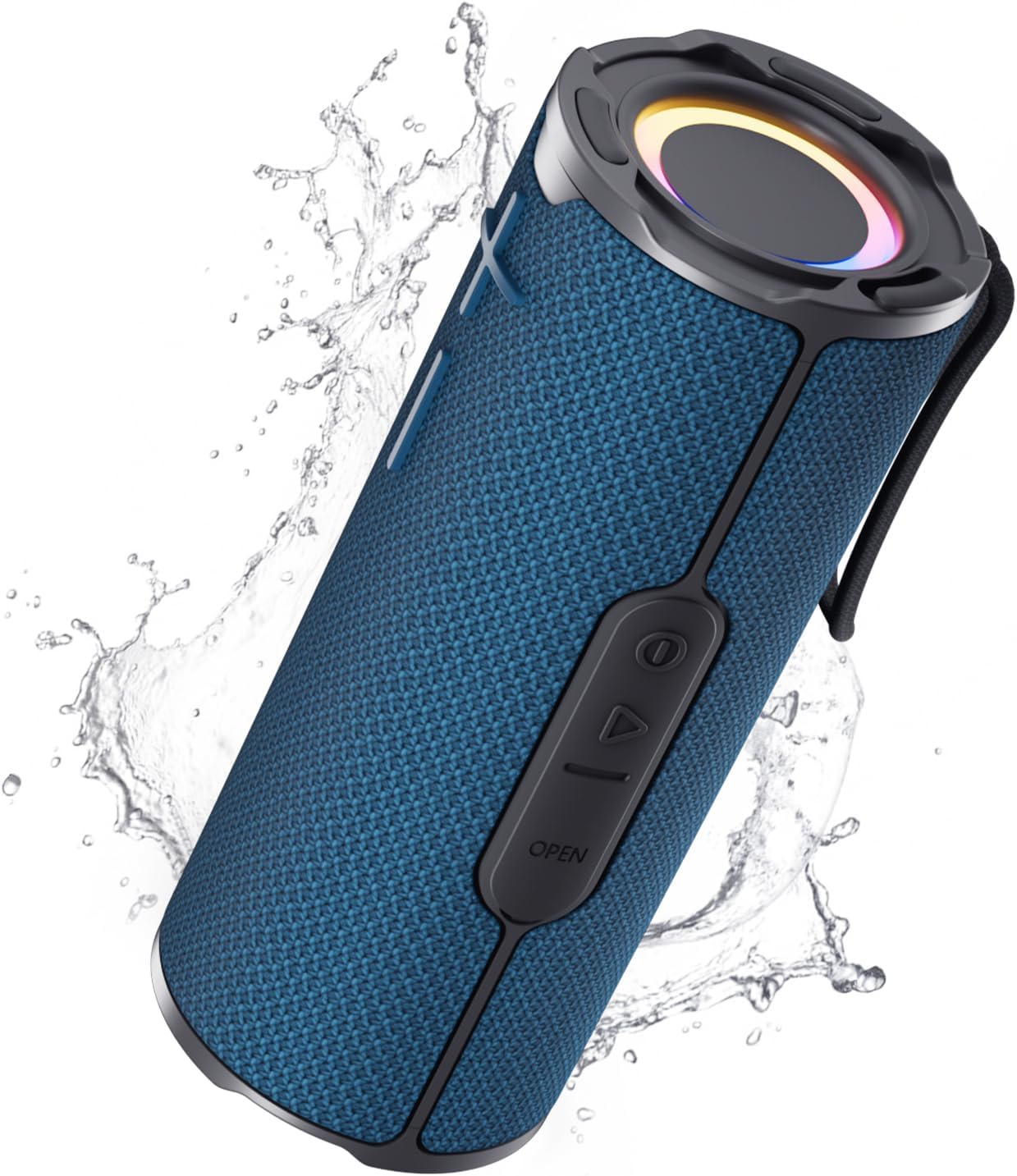 Front. Stamp n Camp - COOPERS Portable Bluetooth Speaker Wireless Bluetooth Speaker IPX5 Waterproof Speakers with RGB Lights Loud Stereo... - Blue.