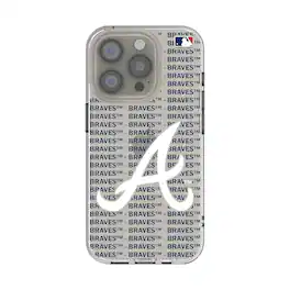 Keyscaper - MLB - Atlanta Braves Text Backdrop Clear iPhone Case - 16e - Multicolor