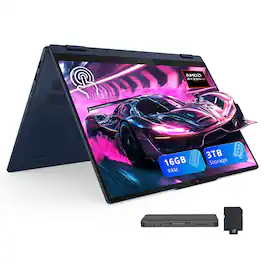 Lenovo - IdeaPad 5 16" WUXGA 2-in-1 Touchscreen,Ryzen AI 7 350,16GB RAM,2TB SSD+1TB Dock Set,Backlit Keyboard,Win 11 - Blue