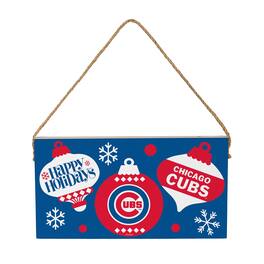 Evergreen Enterprises - Chicago Cubs 6" x 11" Holiday Wood Wall Sign - Multicolor