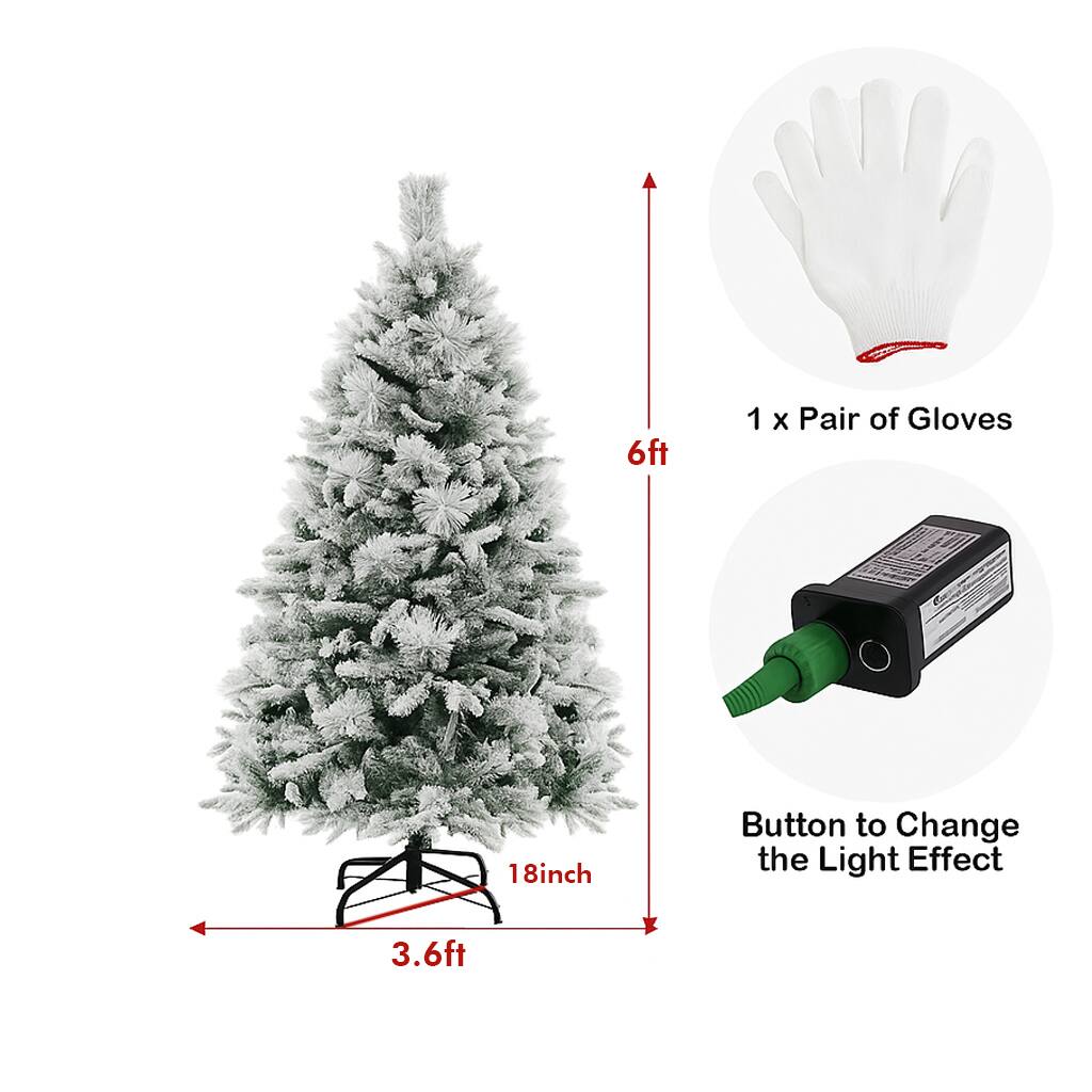 6ft 1 x Pair of Gloves 18inch Button to Change the Light Effect 3.6ft