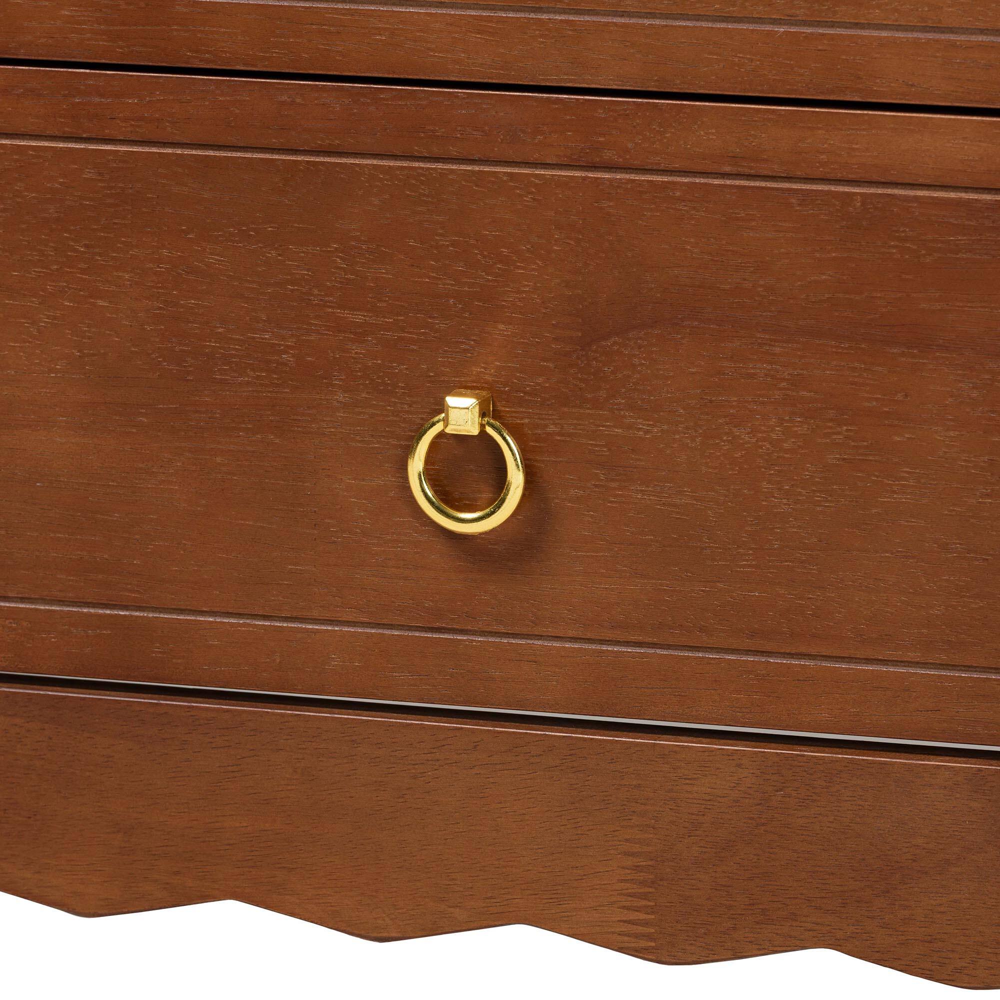 Alt View 3. Baxton Studio - Seamus 4-Piece Bedroom Set with 1 Nightstand, Queen - Walnut Brown.