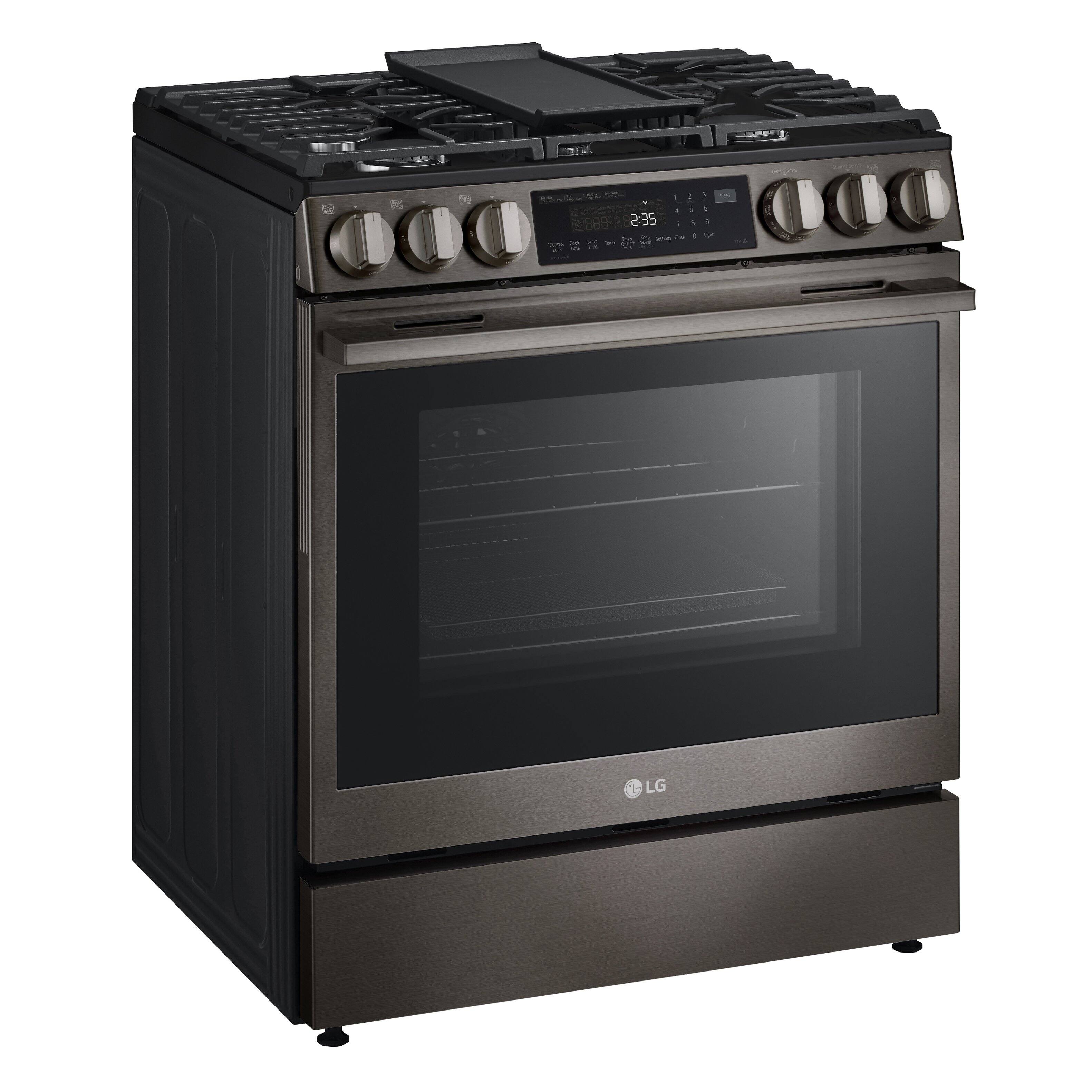 The text on the image reads "notingoe 0888 2:35 - - - 1 - - 1 d LG." This text is likely related to the stove's timer or cooking settings.