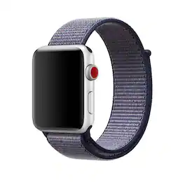 StrapsCo - Everyday Comfort Nylon Watch Band For Apple Watch - 40mm/41mm/42mm - Navy Blue & Grey